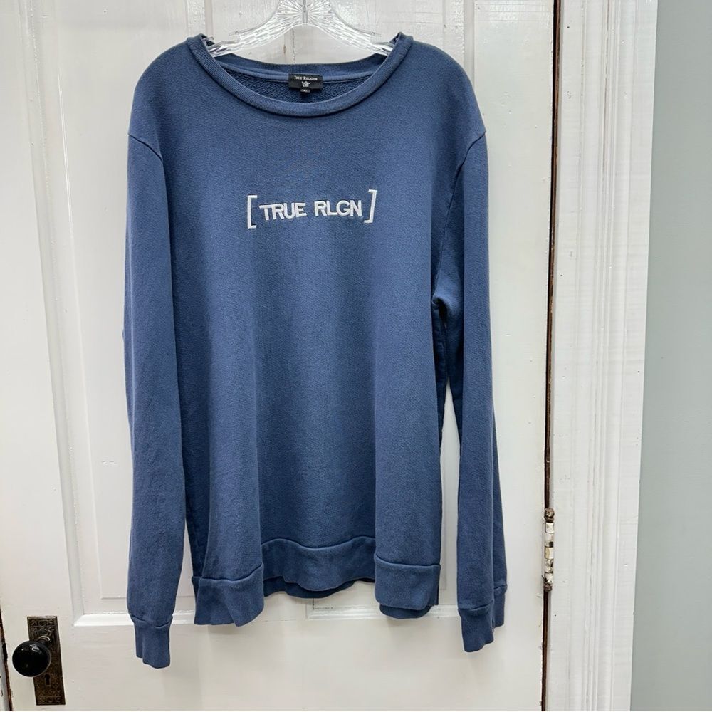 True Religion blue sweatshirt men's‎ large